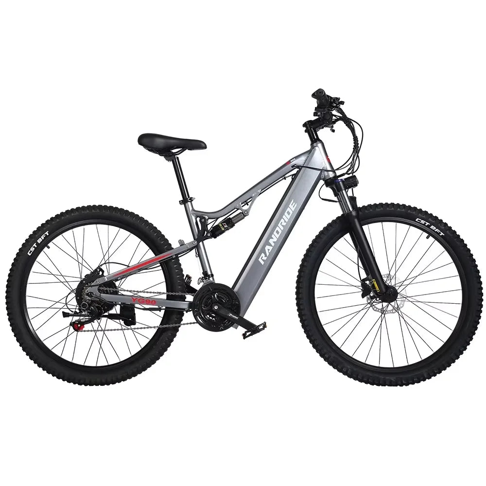 Bicicleta eléctrica YG90 con motor potente, batería de litio de 48V 17AH, sistema de frenos hidráulicos, bicicleta eléctrica de montaña todoterreno con neumáticos de 29 y 27.5 pulgadas