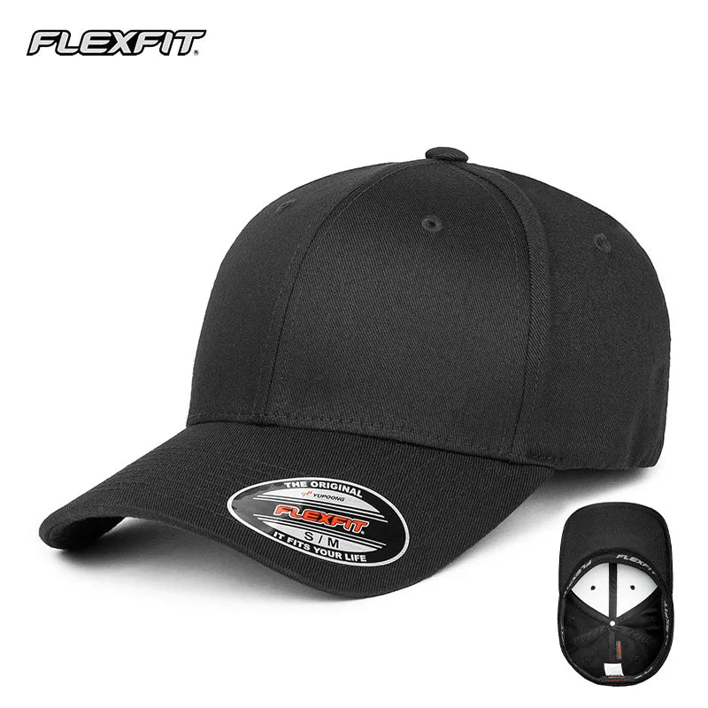 Gorra de béisbol FLEXFIT para hombre, gorra deportiva para exteriores, cierre completo, circunferencia de cabeza grande, ala corta, transpirable, parasol