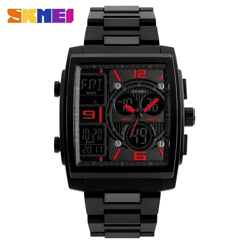 SKMEI 1274 Reloj digital impermeable con luz EL, reloj de pulsera para hombre, reloj deportivo de moda con cronógrafo, cuenta regresiva y alarma