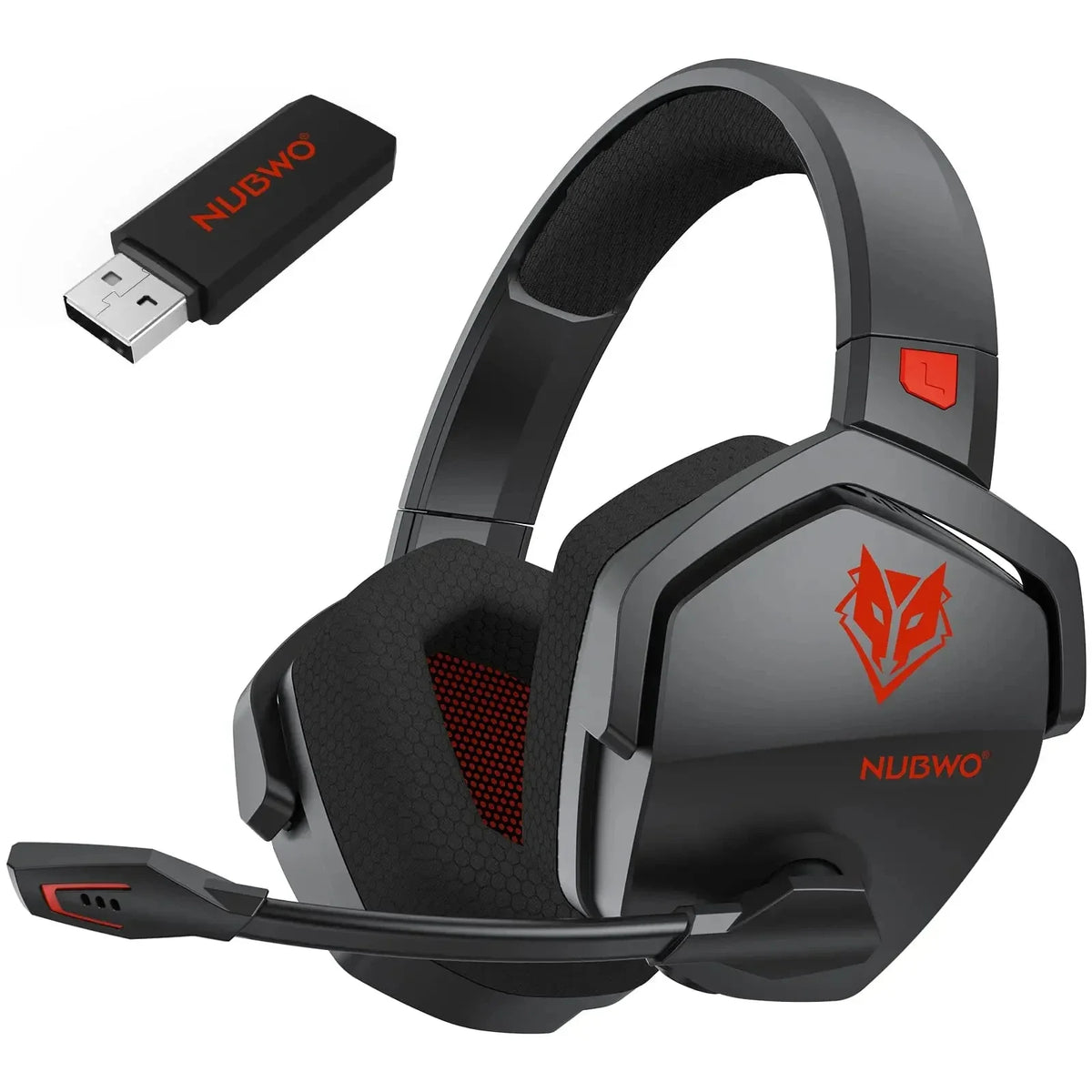 Auriculares inalámbricos para juegos NUBWO G06 con estación de carga para auriculares y control de PS5, auriculares para juegos con batería de larga duración