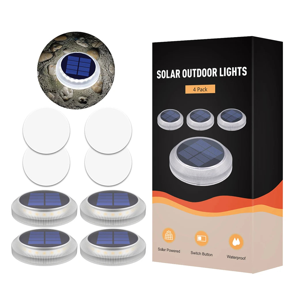 Luces LED solares para cubierta de exterior IP68, iluminación impermeable para jardín, iluminación de paso, encendido/apagado automático, escaleras, Patio, camino, valla, lámpara de pared