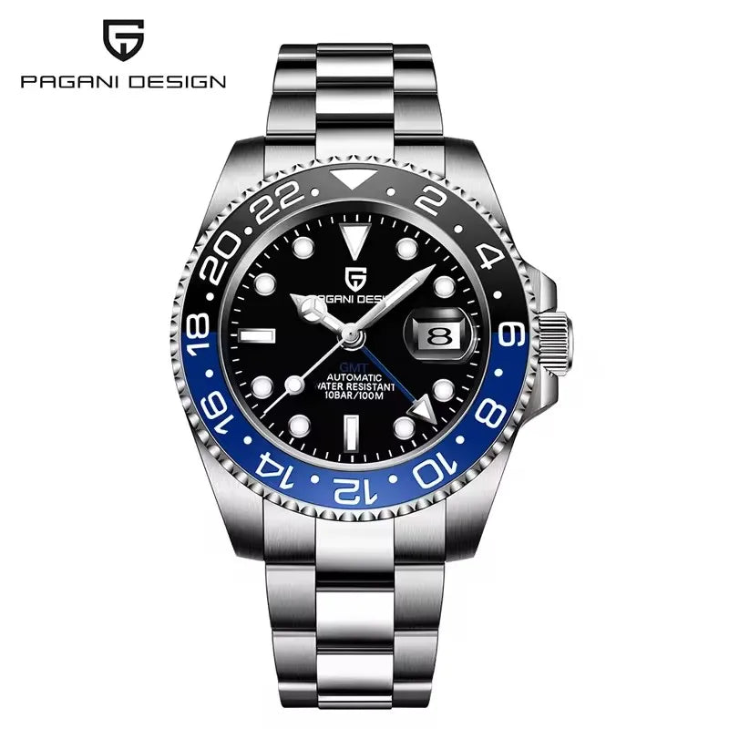 2026 PAGANI DESIGN 40MM Purple Dial GMT Men Mechanical Watch Jubilee Bracelet Sapphire Glass Waterproof Automatic Watch for Men
