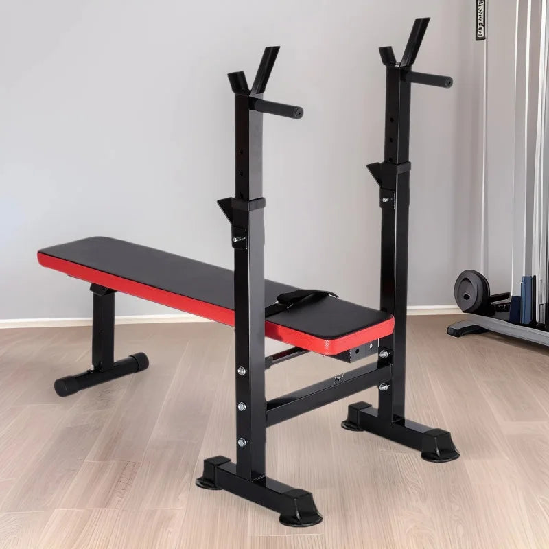 Equipo de gimnasio en casa multifuncional, banco pequeño de levantamiento de pesas, estante de prensa, juego de pesas para entrenamiento en casa