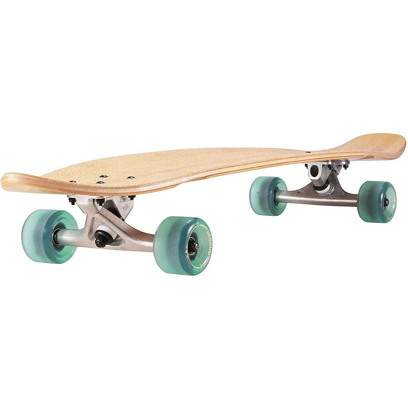 Patineta Longboard Flexible de 42 Pulgadas con Tabla de Bambú y Madera Dura de Arce, Estilo Kick Tail Cruiser