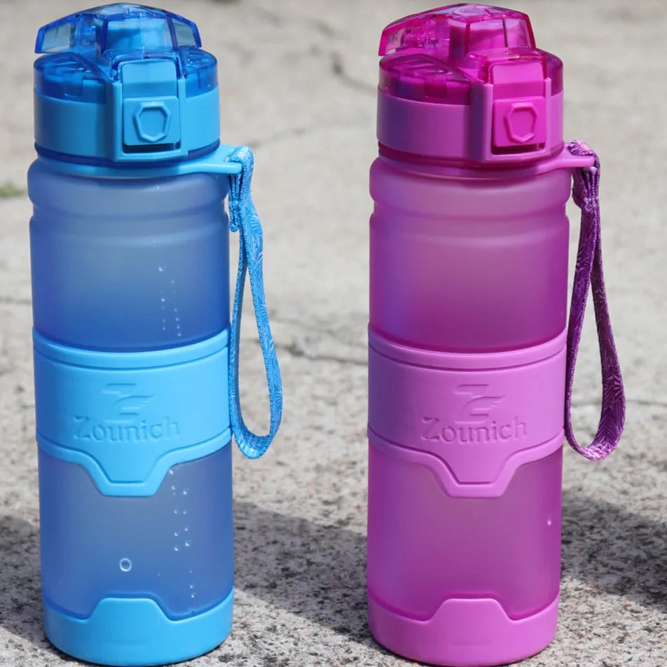 ZOUNICH-botellas de agua deportivas portátiles, a prueba de fugas, de plástico, para viajes al aire libre, sin BPA, 400/500/700/1000ML, gran oferta