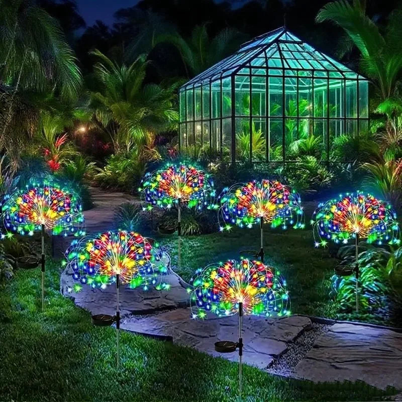 Solar Garden Lights 460LED Firework Lights Fairy Light Suitable for Courtyard Party Outdoor Decorative Garden Lights Christmas