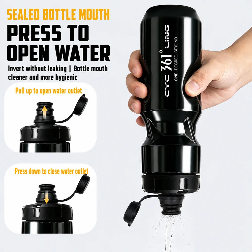 Botella de agua para bicicleta 361 Degrees de 710 ml, botella de agua exprimible para ciclismo, gran capacidad, botella de agua para bicicleta de montaña, accesorios para bicicleta