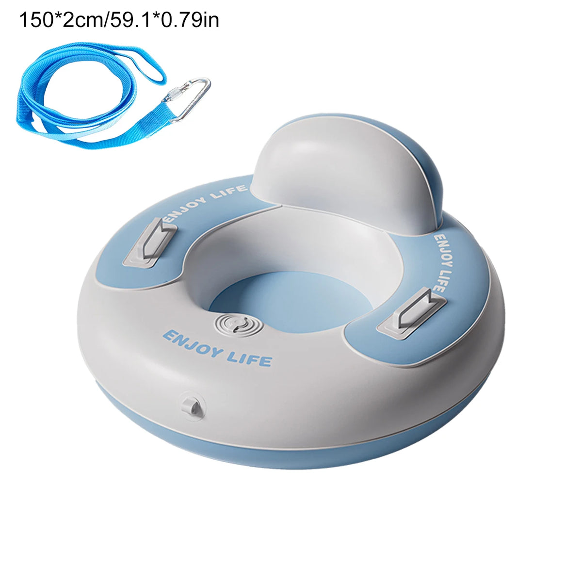 Tubo de nieve inflable con respaldo y asas, trineo grueso y resistente para adultos y niños, juguetes deportivos para trineo al aire libre, 1 ud.