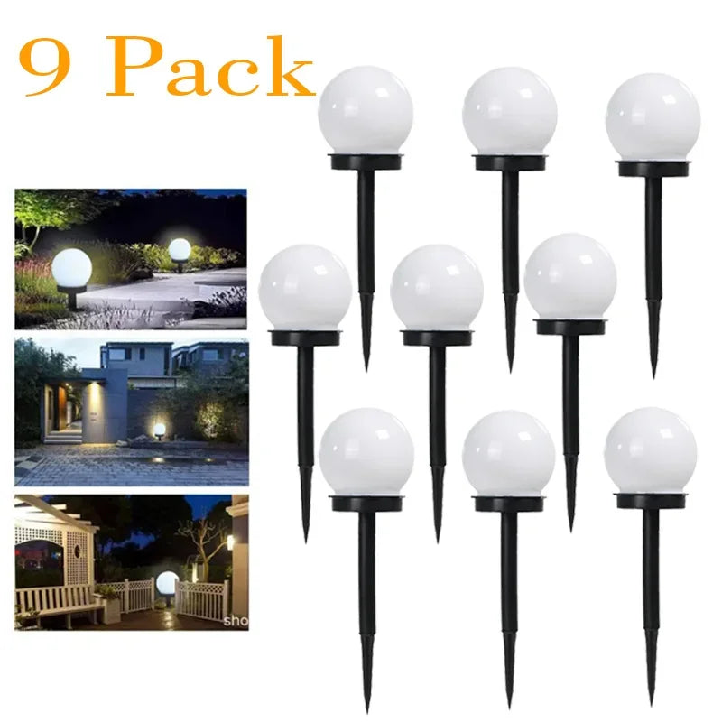 Lámpara LED solar de 1/3/6/9 piezas, luz de energía impermeable para jardín exterior, calle, panel solar, luces de bola, lámpara de patio y césped
