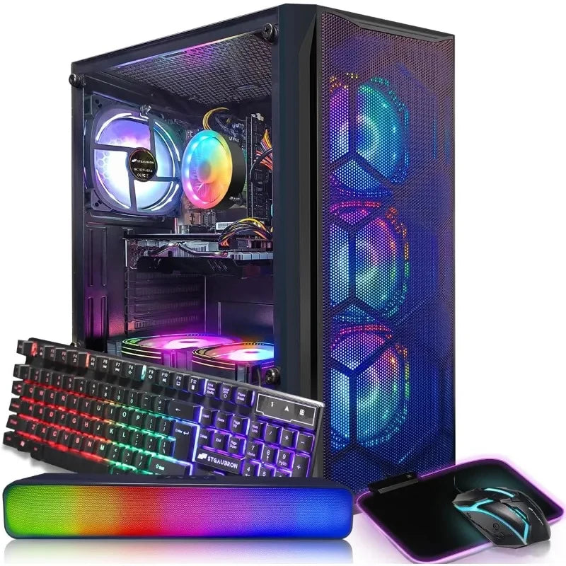 Computadora de Escritorio para Juegos, Core I7 hasta 3.9 GHz, Radeon RX 580 8G, 16G RAM, 512G SSD, WiFi, Bluetooth 5.0, RGB