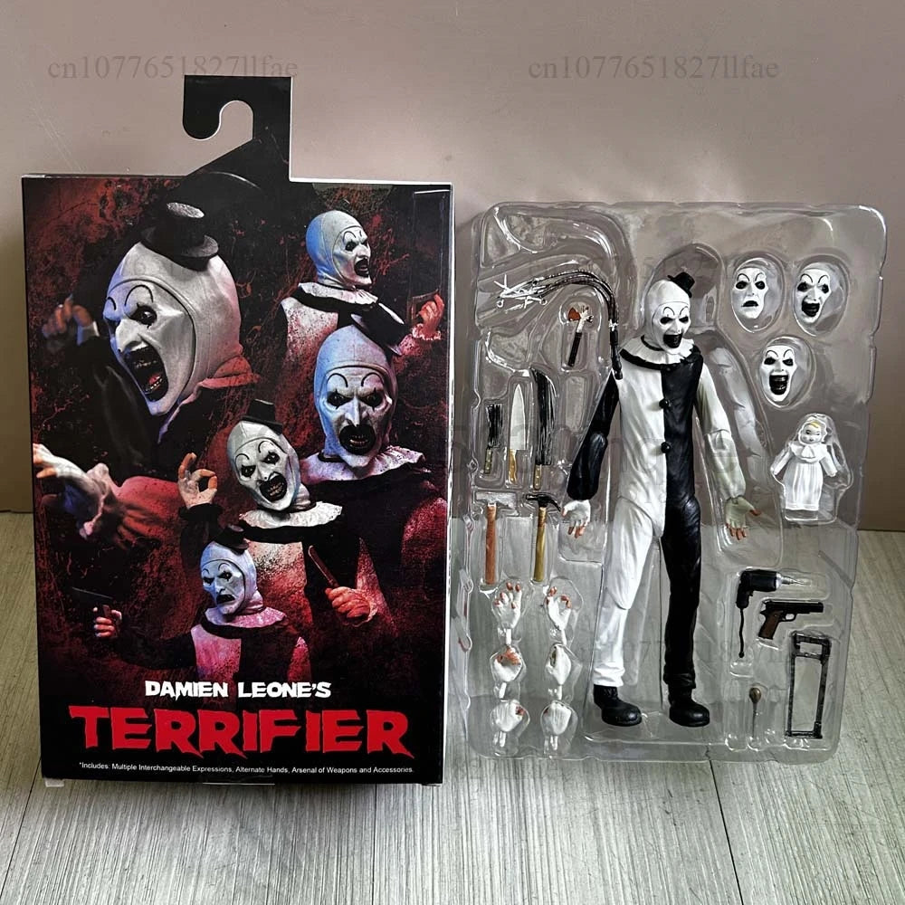 Figura de acción The Clown BLOOD SOAKED de Damien Leone, Terrifier, modelo de juguete articulado, muñeco de regalo