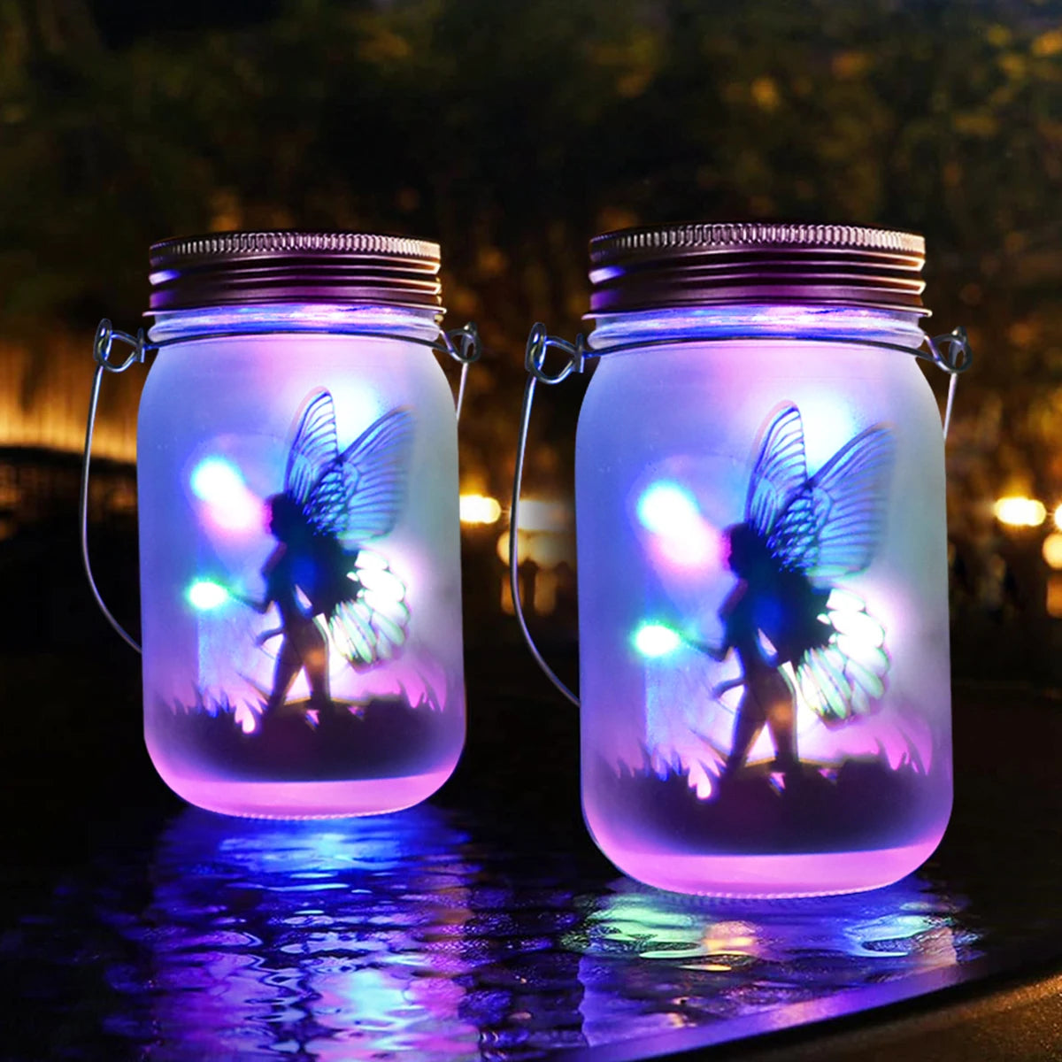 Christmas Solar Lantern Mason Jar Lights Solar Fairy Hanging Lanterns For Outdoor Yard Lawn Garden Decor Jar Light for Xmas Gift