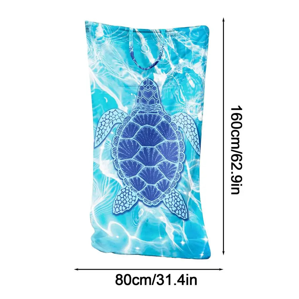 Toalla de Playa Plegable y Convertible de Secado Rápido con Bolsa de Hombro, Toalla Súper Absorbente para Piscina, Gimnasio, Viajes y Vacaciones