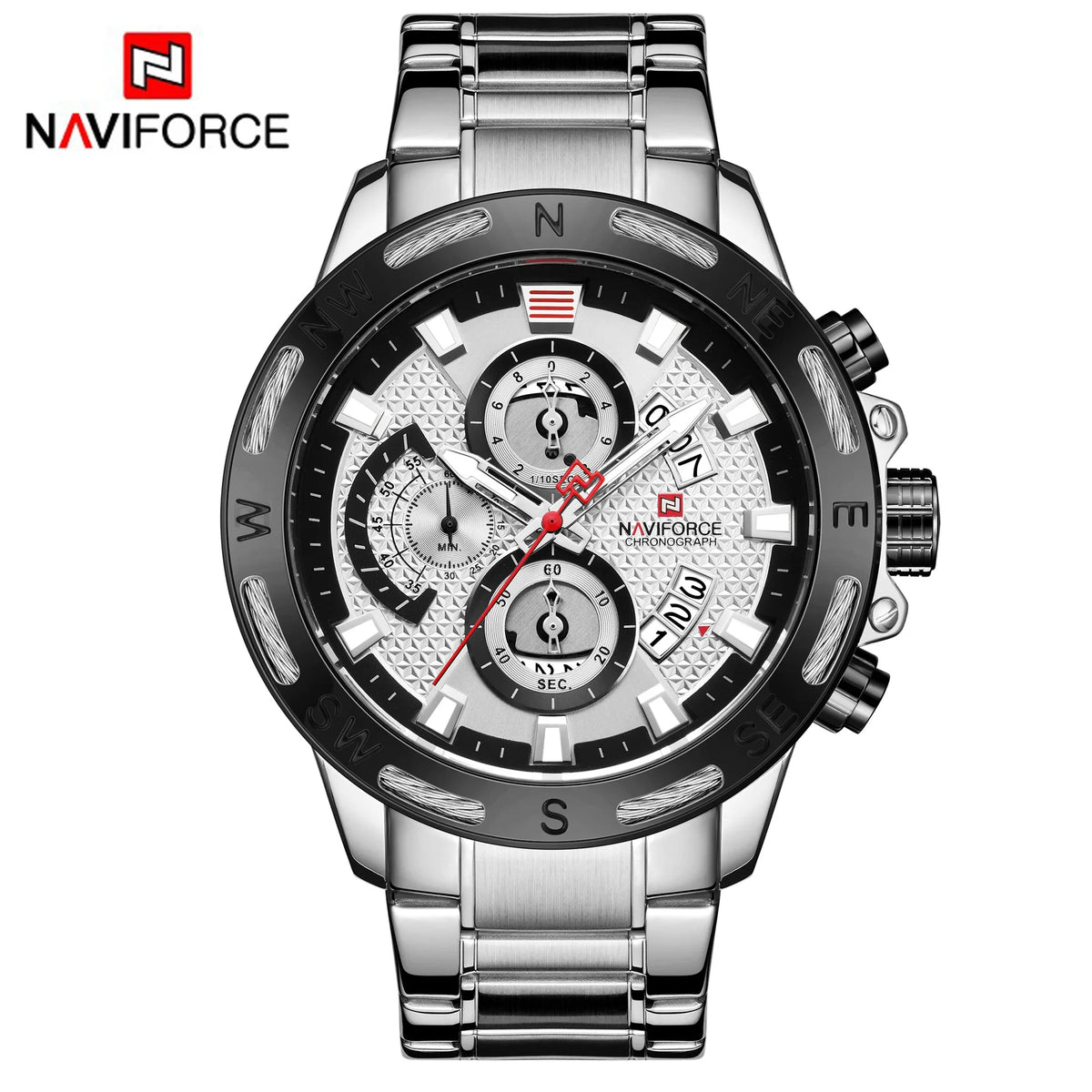 Reloj NAVIFORCE de marca de lujo con fecha, movimiento japonés, cuadrado, para hombre, de cuarzo, casual, militar, deportivo, de cuero