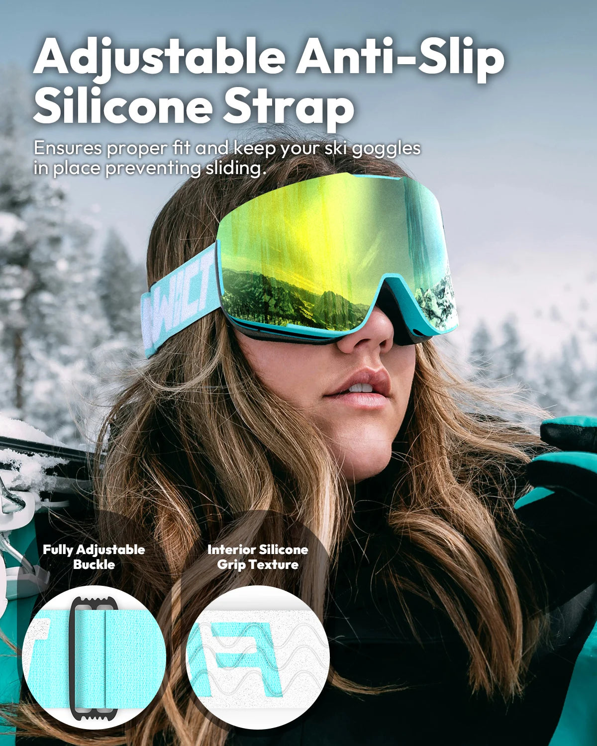 Gafas de esquí antiniebla FUNWICT para hombres, mujeres y adultos, protección UV400, lentes de doble capa, gafas para nieve, snowboard, motos de nieve, esquí