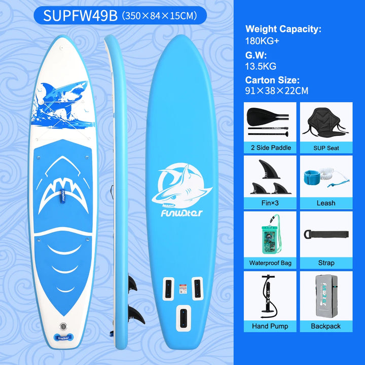 Tabla de Paddle Surf Inflable FunWater, Tabla de Remo, Tabla de Surf, Tabla SUP, 320-385CM, Tabla de Remo Antideslizante para Deportes Acuáticos