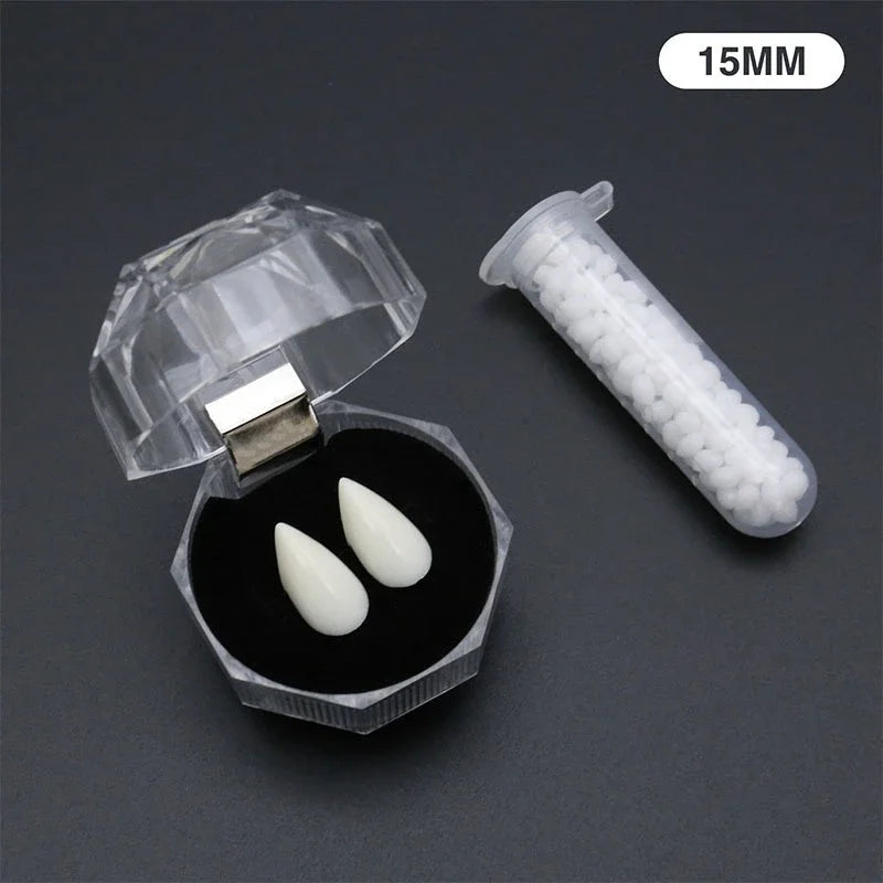 Dientes de Dentadura Postiza de Halloween en 4 Tamaños, Colmillos de Vampiro y Hombre Lobo Espeluznantes, Decoración para Disfraces de Halloween, Cosplay DIY