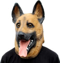 Máscara de cabeza de perro, máscara de disfraz de perro para fiesta de Halloween, disfraz de Cosplay para adultos, máscara de cabeza de Animal de látex (pastor alemán)