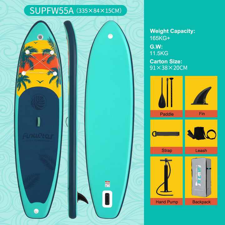 Tabla de Paddle Surf Inflable FunWater, Tabla de Remo, Tabla de Surf, Tabla SUP, 320-385CM, Tabla de Remo Antideslizante para Deportes Acuáticos