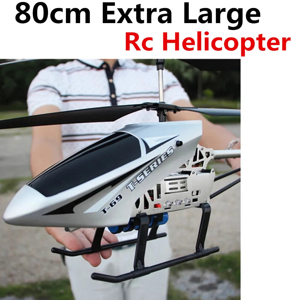 Nuevo helicóptero Rc 3.5CH 80cm avión grande Extra duradero con luces LED aleación para exteriores helicópteros RC distancia de Control 100m