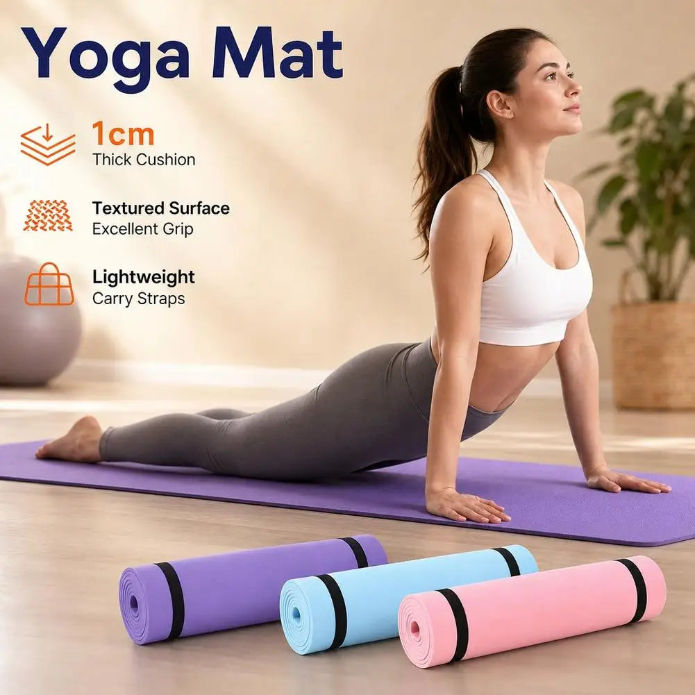Esterilla de yoga extra gruesa, antideslizante, con acolchado de espuma EVA, ideal para pilates, gimnasia, ejercicios físicos y uso en el gimnasio o en casa. Ligera y perfecta para entrenamientos.