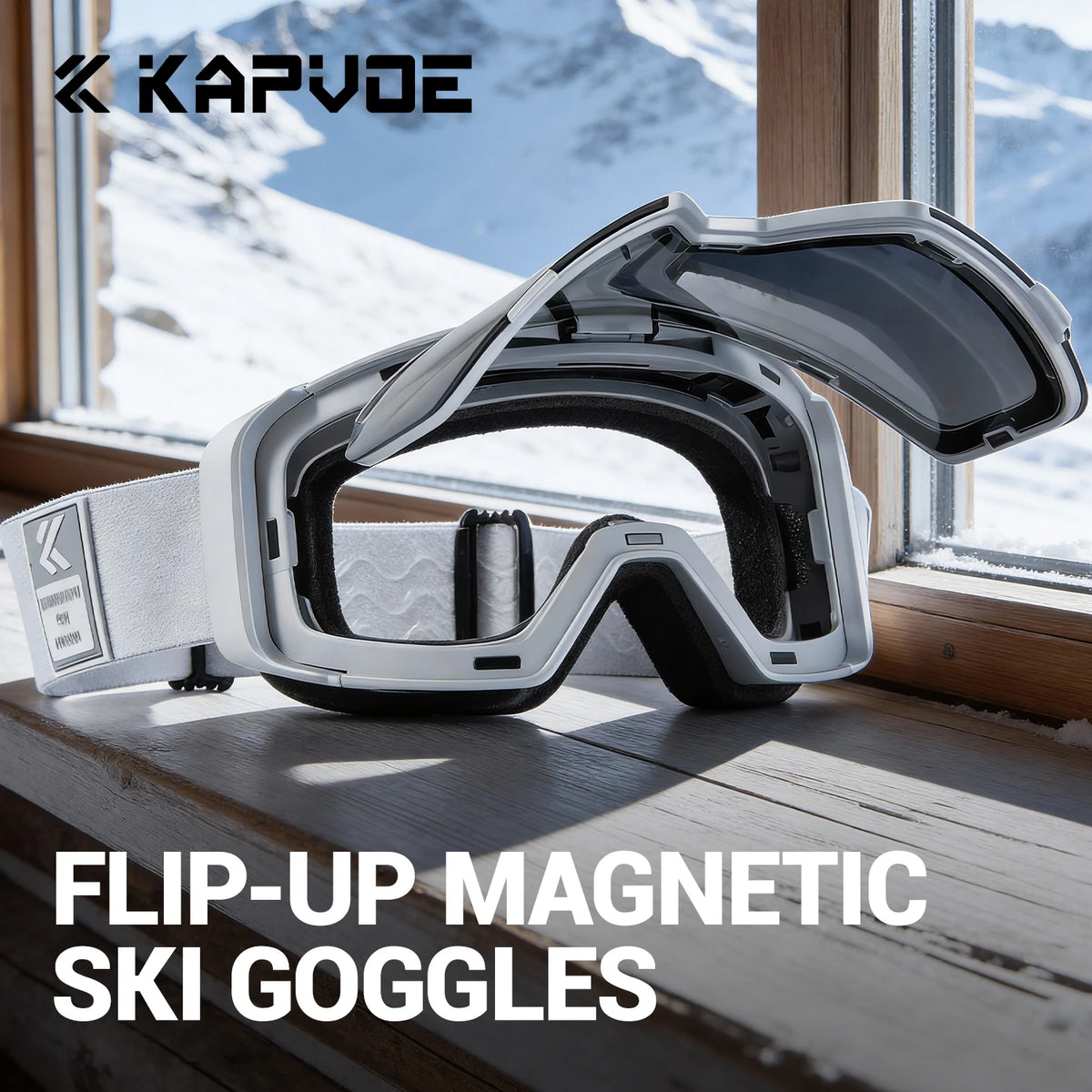 Gafas de Nieve Magnéticas con Protección UV400 Kapvoe, Gafas de Esquí Fotocromáticas para Hombre, Gafas de Snowboard Antivaho para Mujer, Equipo de Esquí