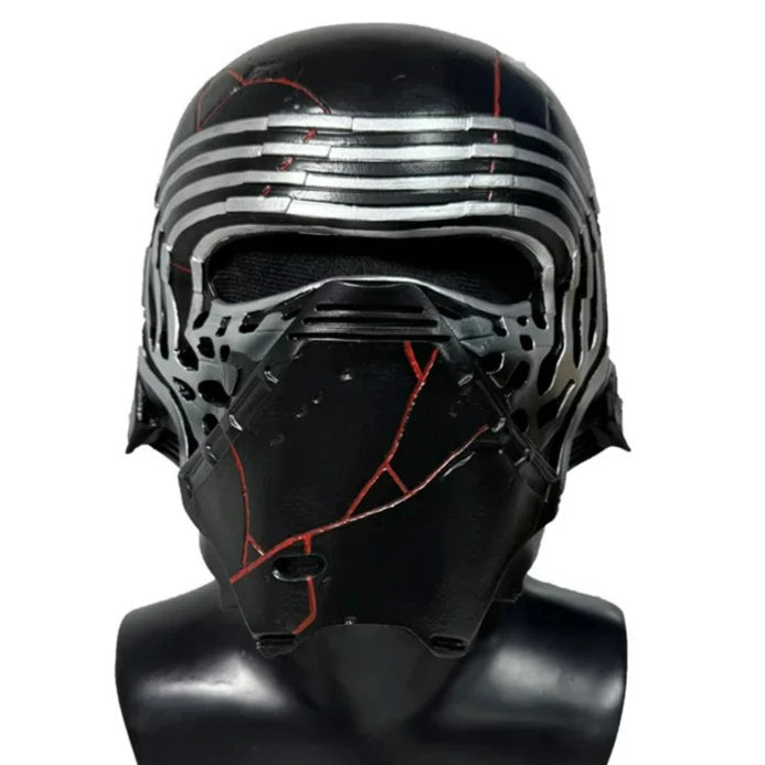 Star The Rise of Skywalker 9 Wars Kylo Ren Helmet Battle Damaged Resin Force Rage Mask for Role-Play Halloween Cosplay Helmet