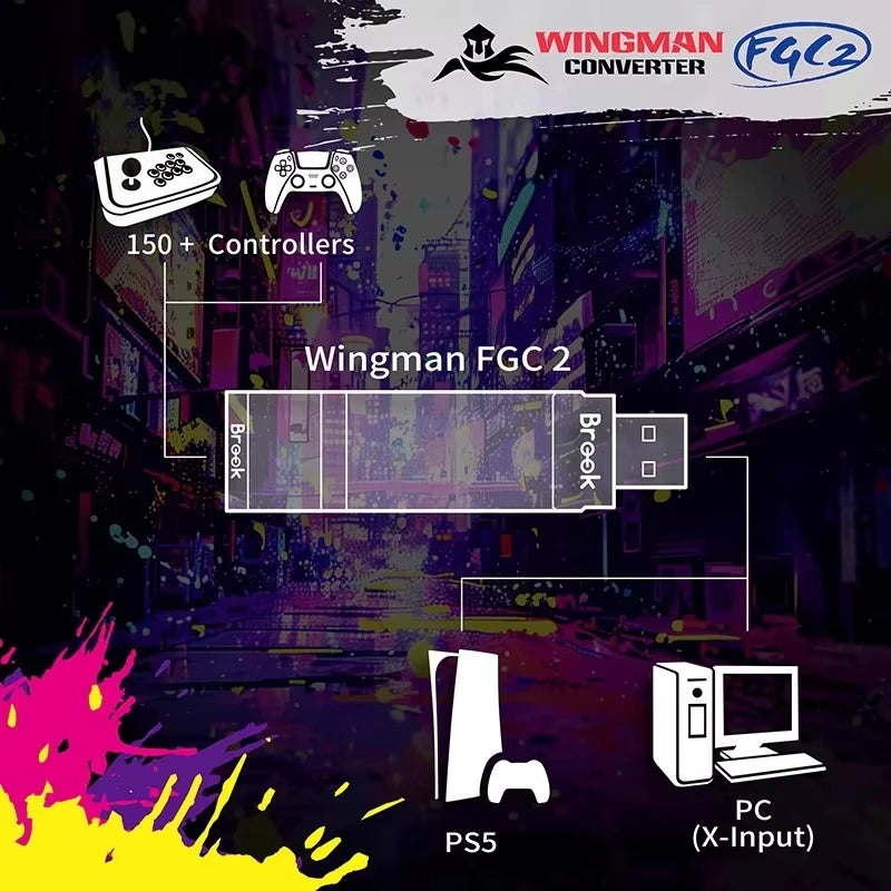 Convertidor nativo Wingman FGC 2 para PS5, compatible con Switch/PC/mandos Arcade Stick para PS5/PC Windows