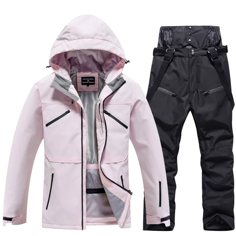 Conjunto de traje de esquí impermeable para hombre y mujer, traje de nieve, conjunto de chaqueta y pantalón de esquí, ropa de exterior, snowboard, en general