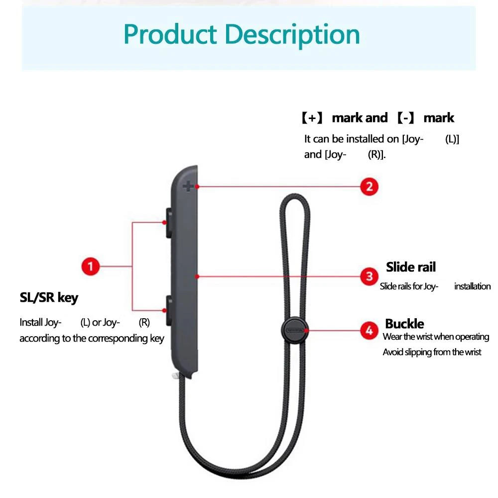 1 par de correas de muñeca para Nintendo Switch OLED Joycon, piezas de repuesto, accesorios para controlador de juego, correa de muñeca, accesorios de cordón