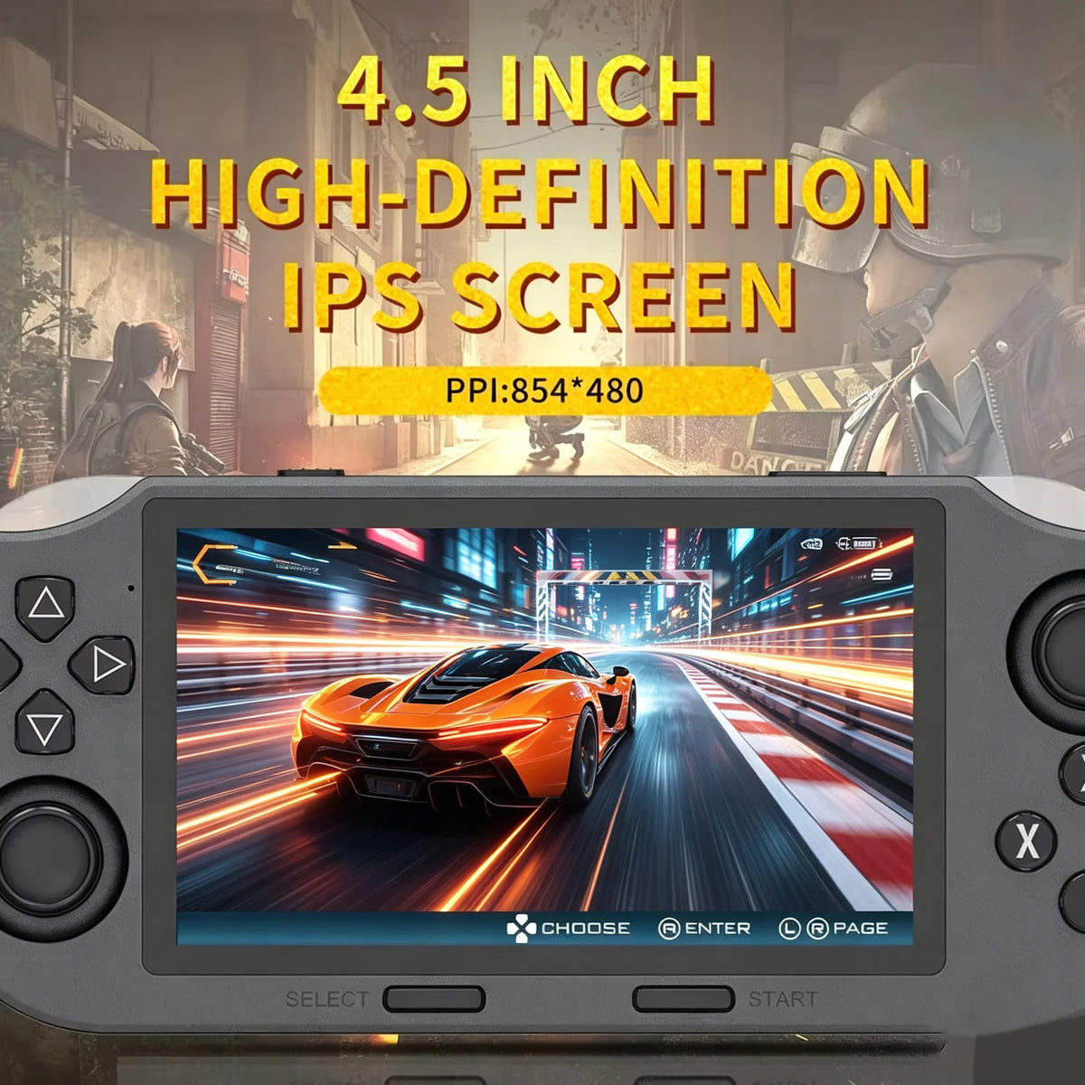 Portable Mini Game Console, 4.5-Inch IPS Screen, over 20,000 Retro Games, Lithium Battery, Lightweight Design, Perfect for Gamin