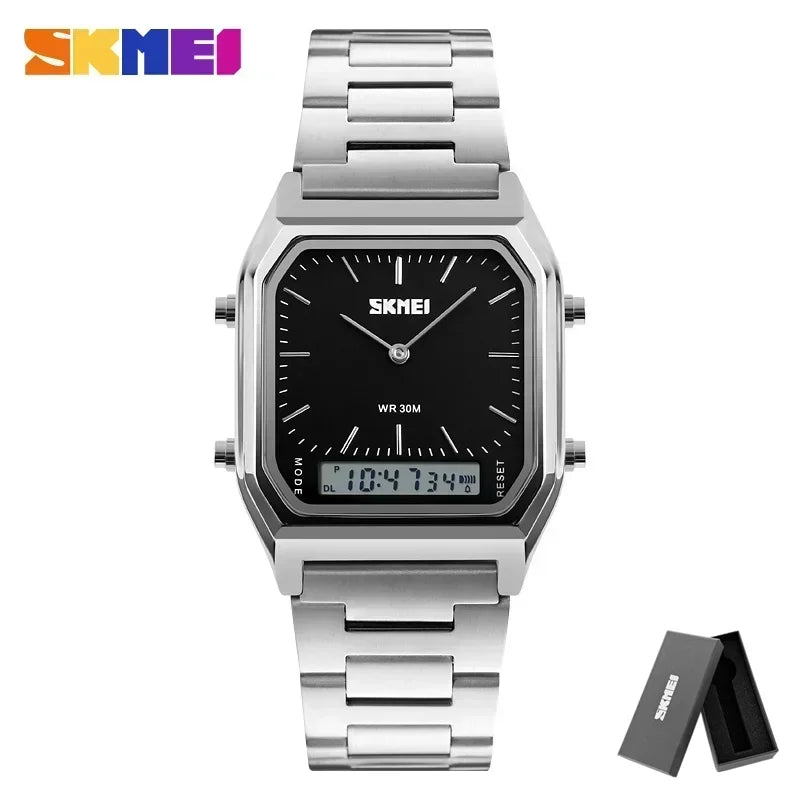 SKMEI 1220 Quartz Wristwatches relogio masculino Fashion Casual Watch  Men Digital Dual Time Sports Chronograph 3bar Waterproof