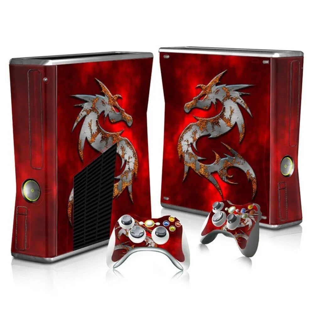Vinilo Adhesivo Personalizado para Consola Xbox 360 Slim y 2 Controles, Adhesivo Decorativo para Xbox 360 Slim