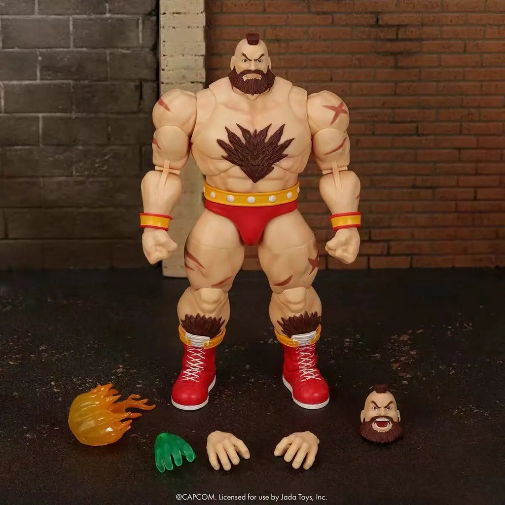 Jada Toys Street Fighter II Zangief 1:12 Scale Action Figure – 90s Classic Fighting Game Red Cyclone Collectible Model Toys Gift