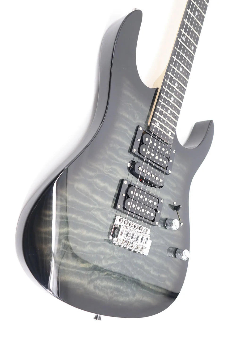 Guitarra eléctrica con 24 trastes, pastilla HSH, cuerpo de caoba, mástil de ébano, alta calidad, guitarra de 6 cuerdas