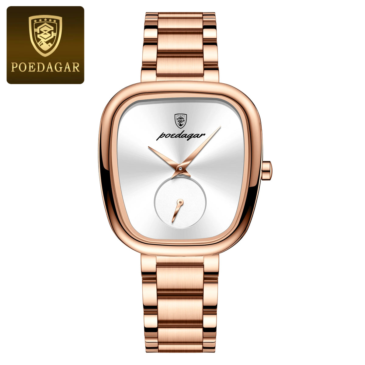 Reloj de pulsera original y exquisito para dama POEDAGAR, reloj de cuarzo resistente al agua de acero inoxidable, reloj de moda elegante para mujer