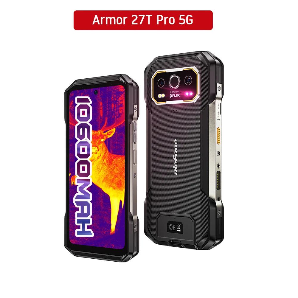 Ulefone Armor 27T Pro+ 5G 10600mAh 64MP Visión Nocturna Hasta 24GB+256GB Smartphone Robusto Android 15 6.78" 120Hz LCD