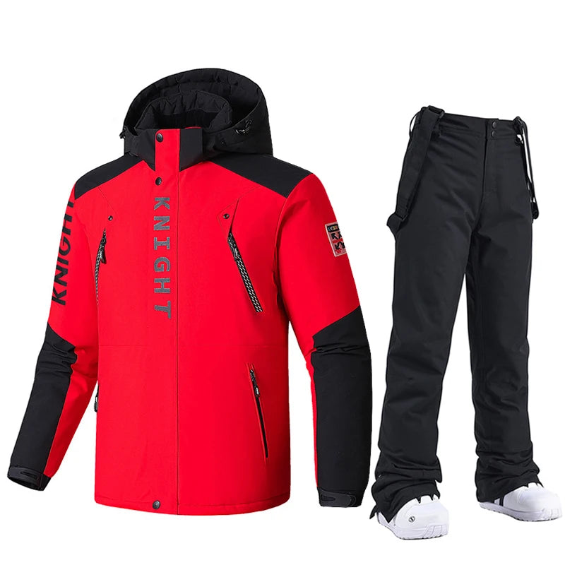 Ovearalls-chaqueta y pantalones de esquí para hombre, traje de esquí cálido a prueba de viento, pantalones de abrigo de nieve para Snowboard, deportes al aire libre, Camping, marca de invierno