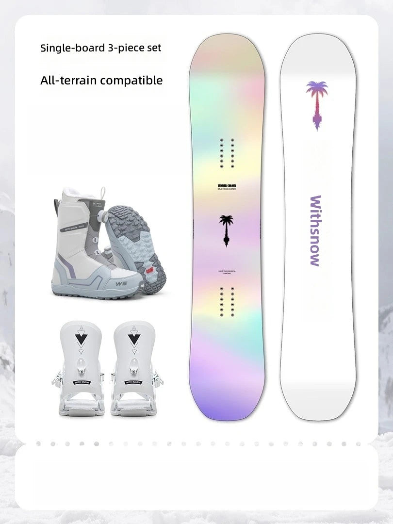 Conjunto de Snowboard para Todas las Montañas, Botas y Fijaciones para Snowboard, Equipo Completo de 3 Piezas para Esquí, para Hombres y Mujeres