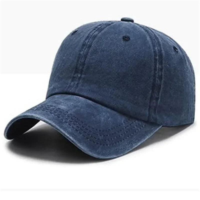 Gorra de béisbol de mezclilla lavada para hombre y mujer, gorra snapback, estilo hip hop vintage, color sólido, estilo casual deportivo para exteriores