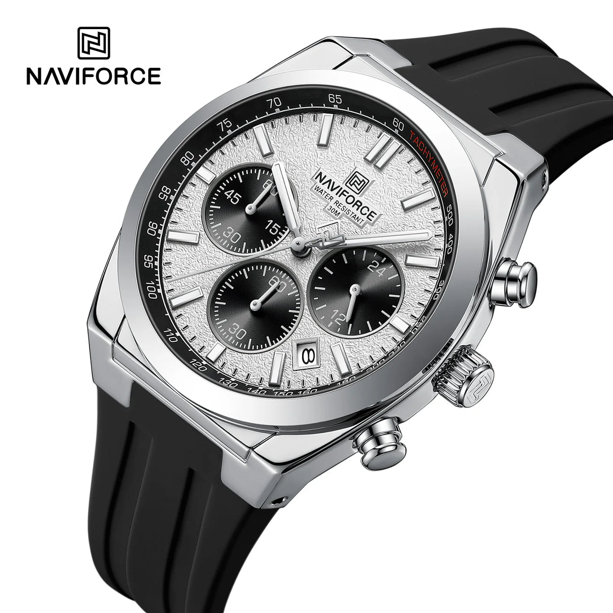 NAVIFORCE Men's Sport Watch Waterproof Silicone Strap Chronograph Watch Luxury Brand Man Waterproof Luminous Quartz Wristwatch