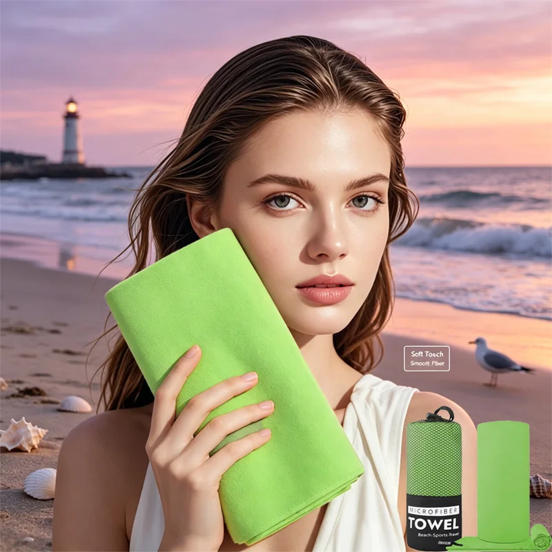 Toalla de playa de microfibra de secado rápido, que no retiene la arena, es de gran capacidad de absorción, suave y fácil de transportar, ideal para nadar, viajar, usar en el gimnasio y para practicar deportes al aire libr