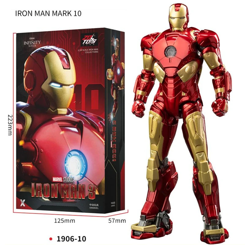 ZD Toys Iron Man figura de acción Mark 35 pargo rojo Iron Man MK 24 MK 22 MK 47 Tony Stark Ironman figura acción coleccionar juguete para regalo