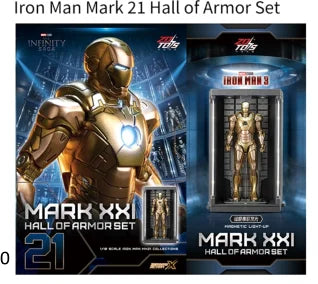 Vitrina con luz LED para hangar de Iron Man de Zd Toys, expositor para figuras de acción de Iron Man, almacenamiento de modelos coleccionables, regalo para aficionados
