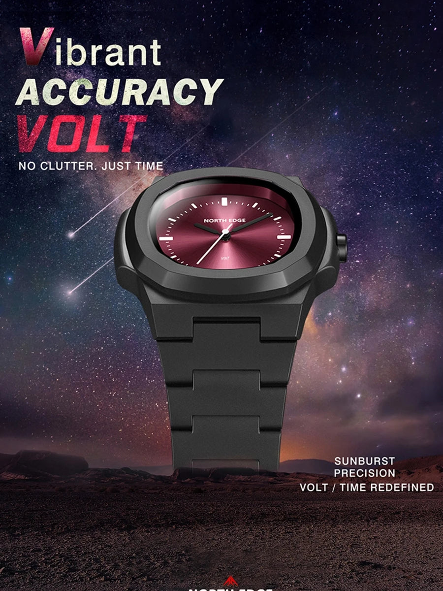 NORTH EDGE 2025 NUEVO VOLT Reloj digital para hombre, deportivo, sumergible 50M, a la moda, sencillo, ligero, cuadrado, para hombre y mujer