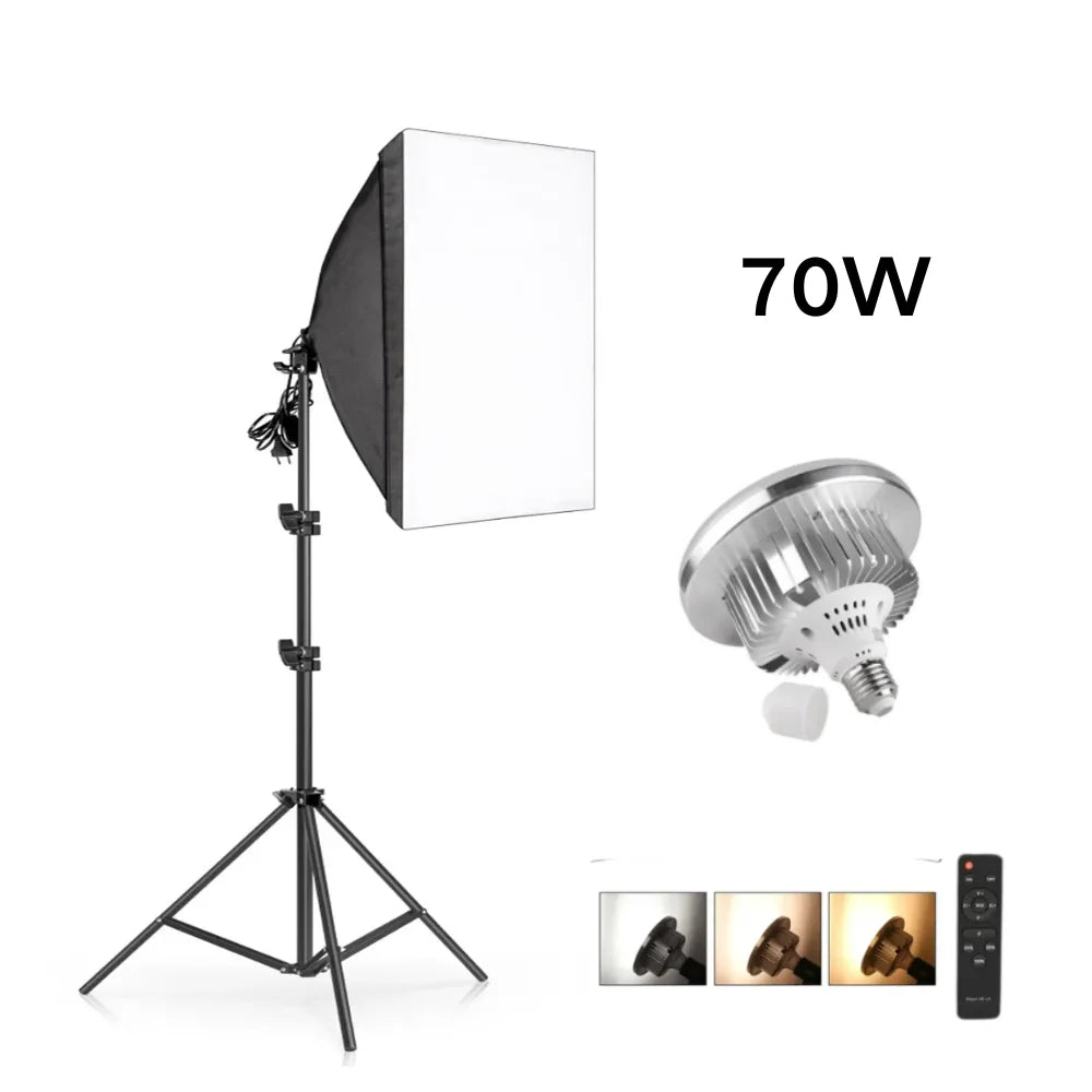 Kit de fotografía de luz Softbox, trípode de fotografía de 2M para luz de disco de caja suave Led de 45W, soporte de estudio fotográfico, iluminación, lámpara de grabación de vídeo