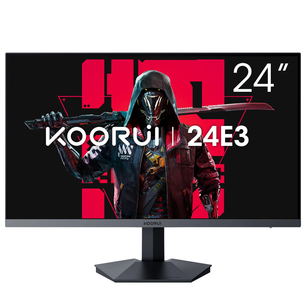 Monitor para juegos KOORUI 24E3 de 24" con panel IPS, FHD 1920×1080, 165Hz, pantalla con protección ocular, monitor para PC para oficina en casa, HDMI 1.4, contraste 3000:1, Adaptive-Sync HDMI 1.4,-5 °   hasta 20 °   Incl