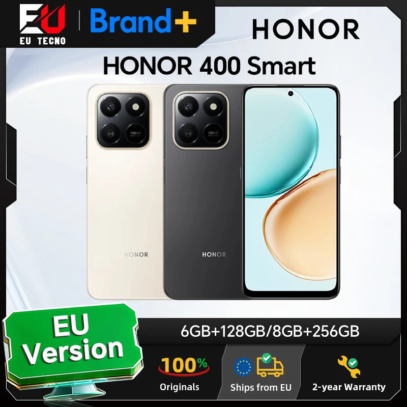 HONOR 400 Smart 4G, Versión Global, Smartphone 4G, cámara principal de 108 MP, batería de 6500 mAh, pantalla de 6,77 pulgadas a 120 Hz, procesador de ocho núcleos