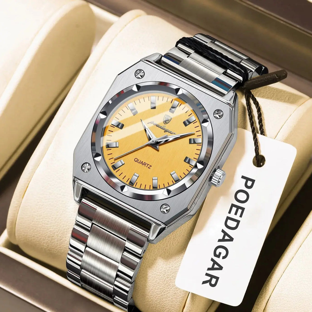 Reloj de pulsera elegante para dama POEDAGAR, resistente al agua, de acero inoxidable, luminoso, reloj de mujer exquisito, cuarzo, relojes de mujer de alta calidad