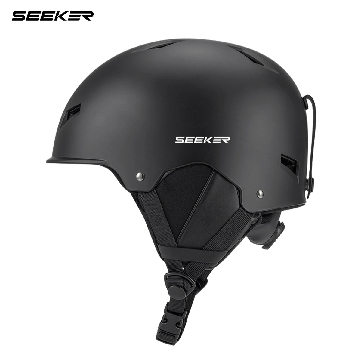 Casco de esquí SEEKEROutdoorSki, universal para tabla simple y doble, anticolisión, con protección de oídos de felpa extraíble, para adultos.